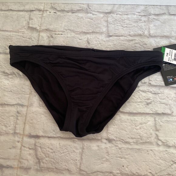 NEW TYR Women's Solid Lula Bikini Bottom sz M / 8 Black Durafast Lite - Picture 2 of 4